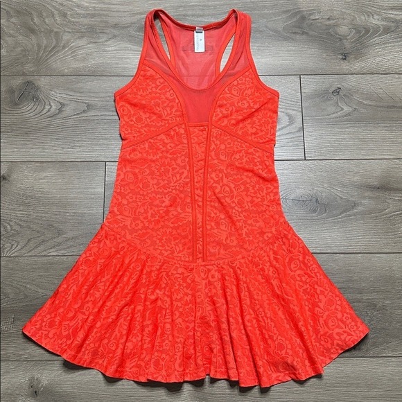 Stella McCartney X Adidas Floral Mesh Tennis Dress Tomato Red Size XS/S - Picture 4 of 15